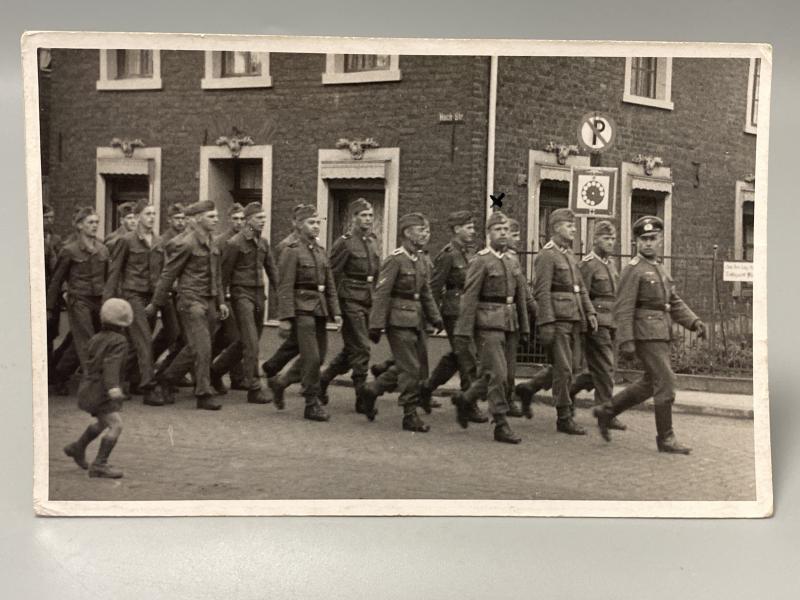 Waffen SS & Wehrmacht Troops Marching 6X4 Photograph