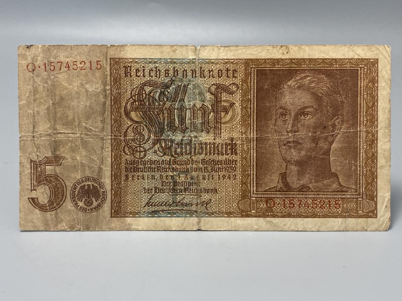 Third Reich 5 Reichmark Bank Note 1942