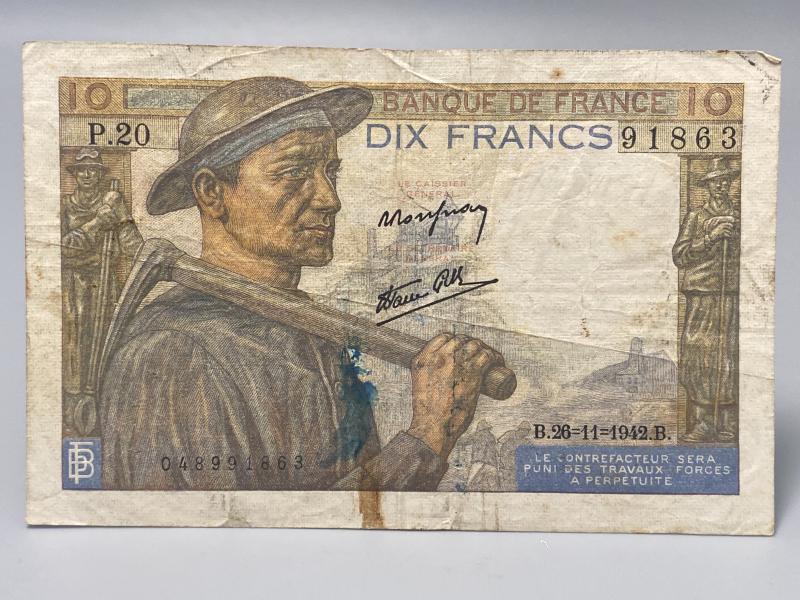 French 10 Francs Banknote 1942