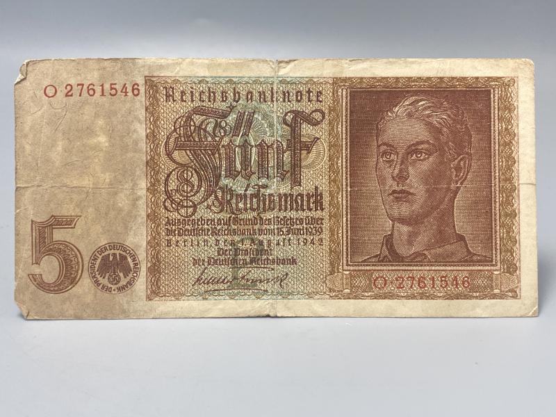 Third Reich 5 Reichmark Banknote 1942