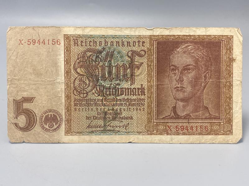 Third Reich 5 Reichmark Bank Note 1942