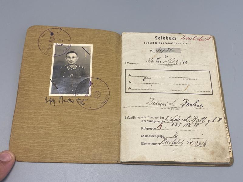 German Army Soldbuch Unteroffizier Heinrich Becker Gren.E.B.36 & 57 9th Infantry Division