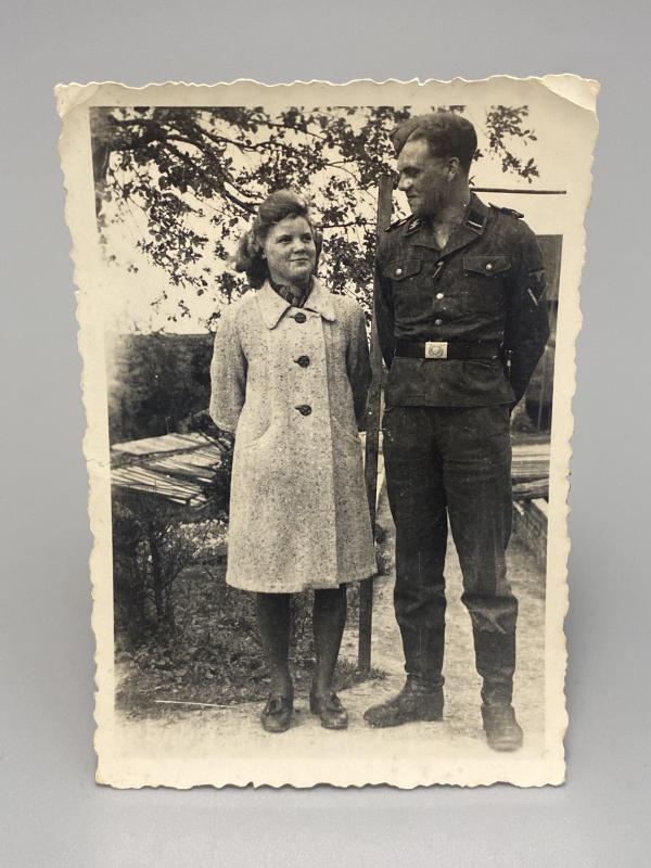 Waffen SS Enlisted Man with Girlfriend Photograph