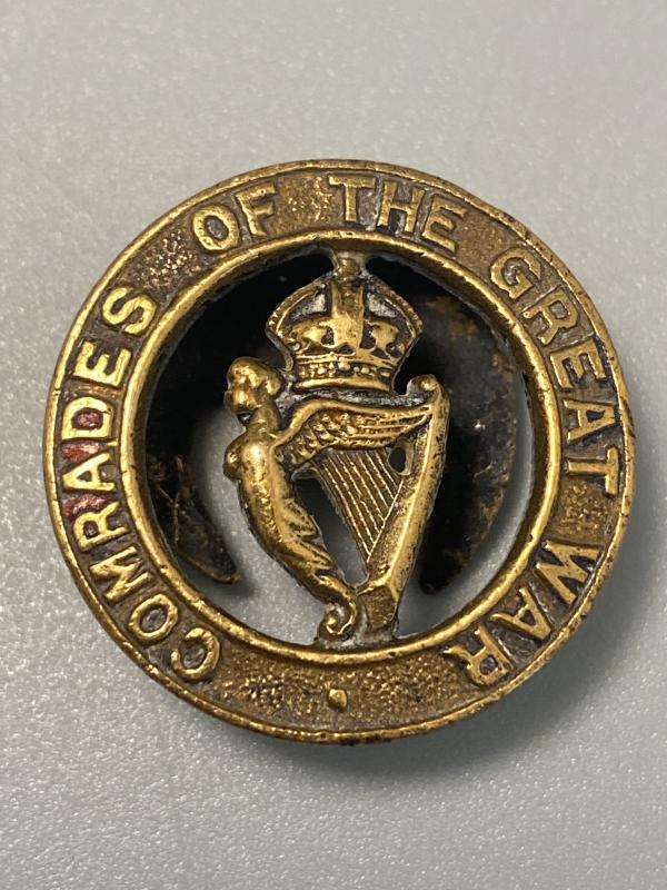 WW1 Irish Ex Serviceman “Comrades of the Great War” Association Lapel Badge