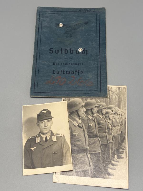 German Luftwaffe Soldbuch Hauptfeldwebel Ludwig Hilger Nachschubkomp.21/XI
