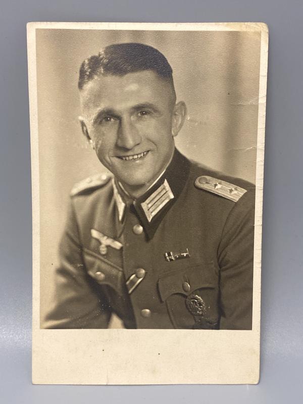 WW2 German Army Officer Postcard Size Photograph