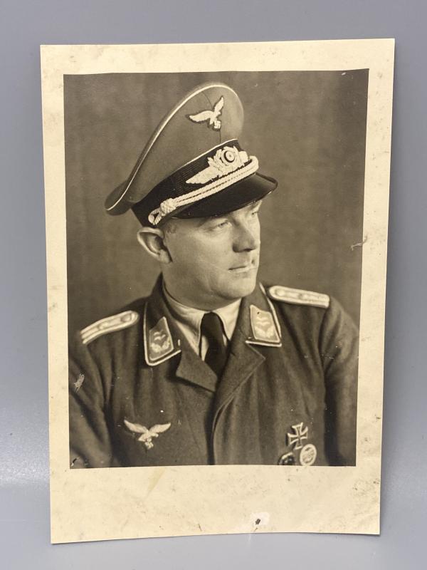 WW2 German Luftwaffe Officer Postcard Size Photograph