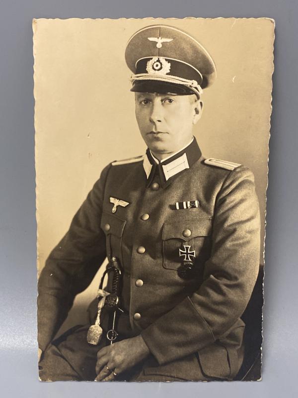 WW2 German Army Officer Iron Cross First Class 1937 Postcard Photograph