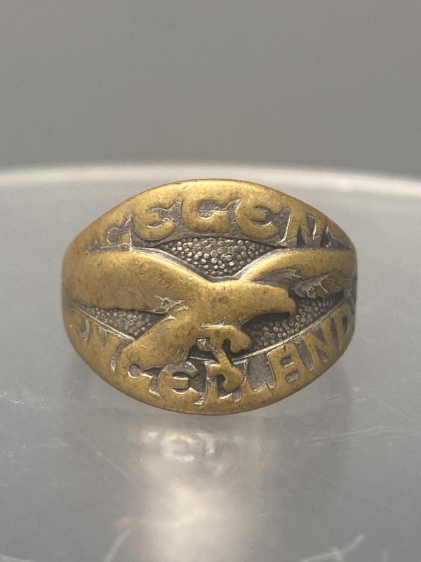 Rare “Gegen Engeland” Luftwaffe Silver Plated Ring