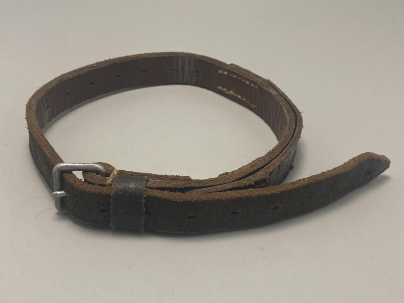 German Army Black Leather Zeltbahn Equipment Strap