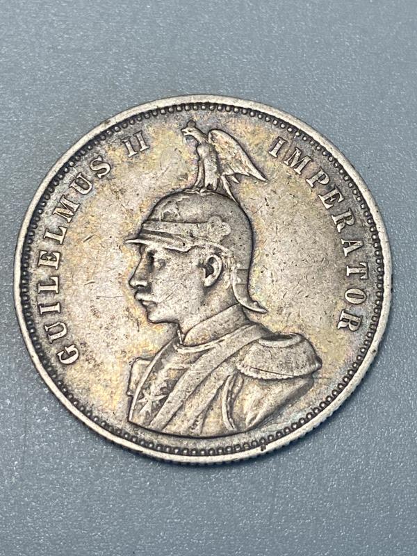 WW1 Period Silver Deutsch Ostafrika 1 Rupee 1913 (J) Kaiser II