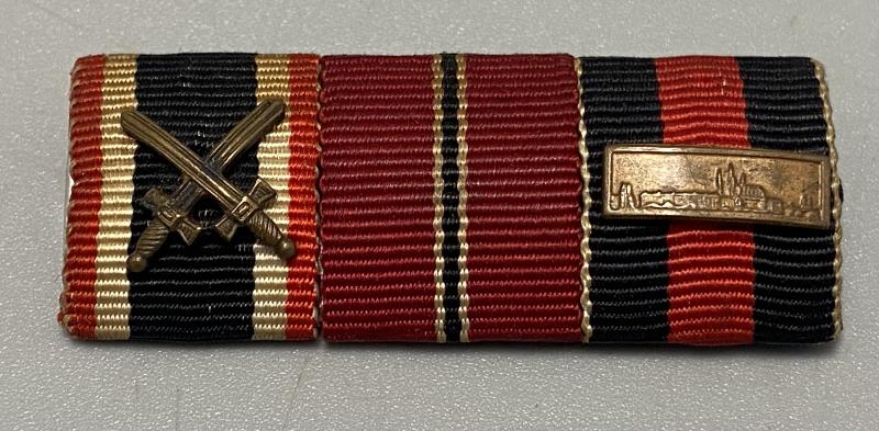 German Ribbon Bar Three Placement KvK2, Ost Medal & Sudetenland Medal