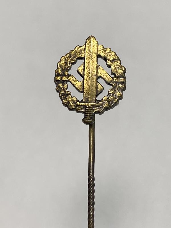 Bronze SA Sports Badge Stick Pin Miniature Marked “6”
