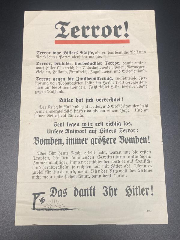 WW2 British Air Drop Leaflet