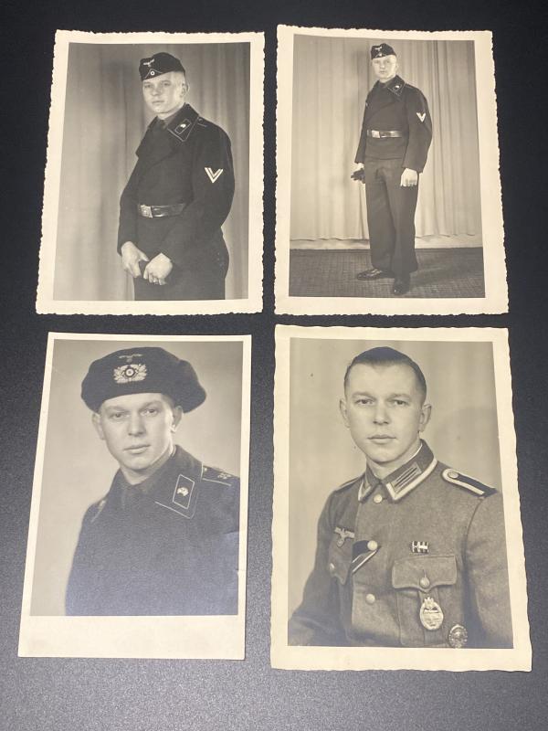 Four German Panzer Crewman Studio Portraits