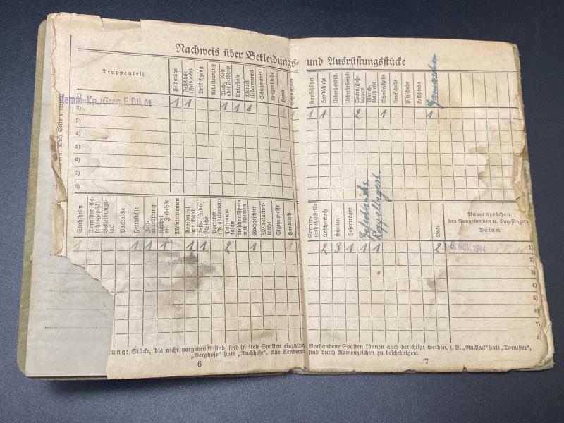 Army Soldbuch Inf.Ers.Btl.217 157 ID