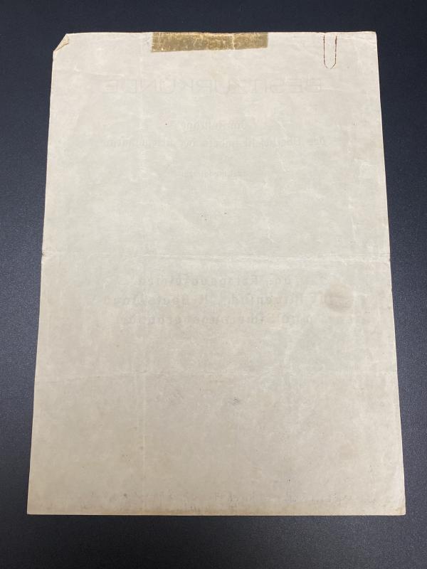 Kriegsmarine Minesweeper Badge Citation Document Schreiberobermaaten Kurt Hirsch