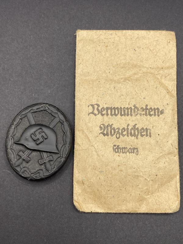 Black Wound Badge & Packet ESP Marked Eugen Schmidthaussler