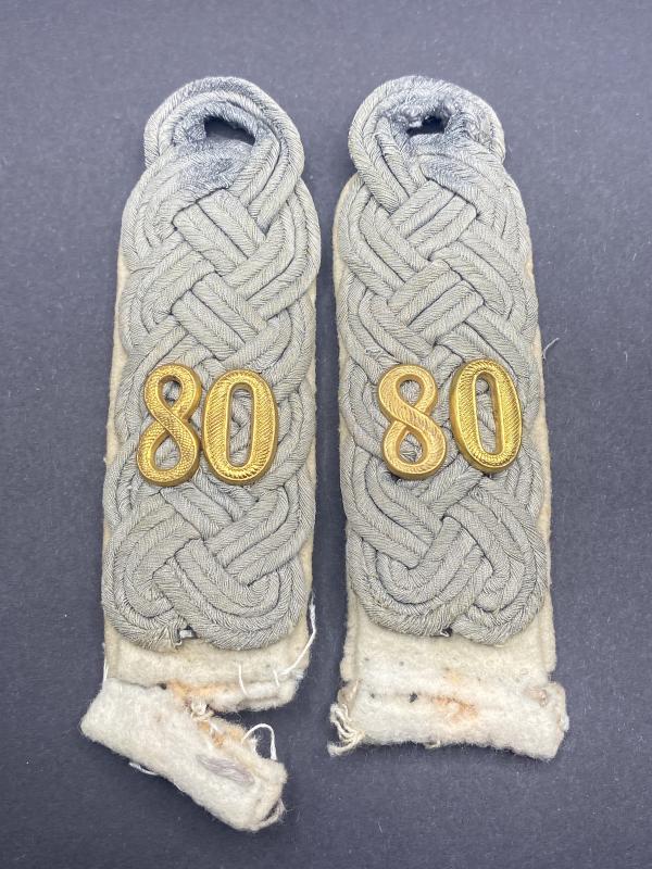 German Army Major Shoulder Boards Infantry Regiment 80