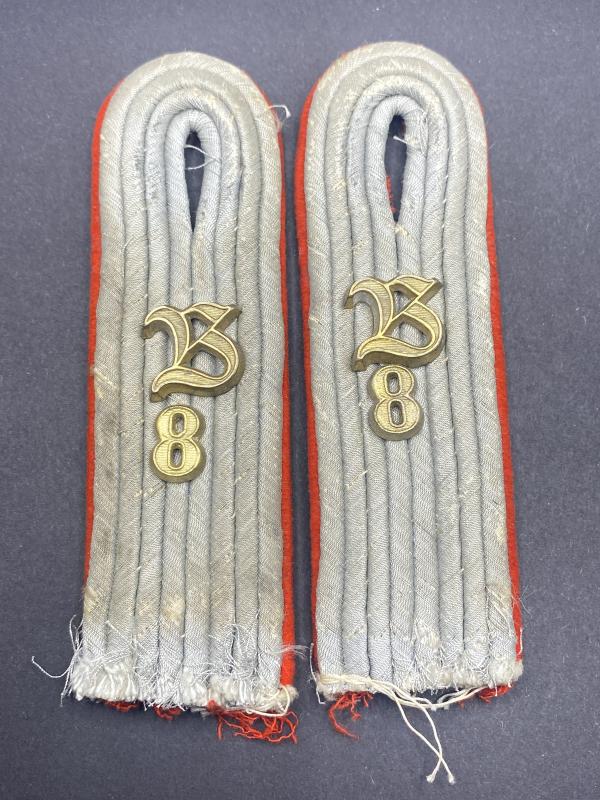 German Leutnant Shoulder Boards Beobachter Regiment 8