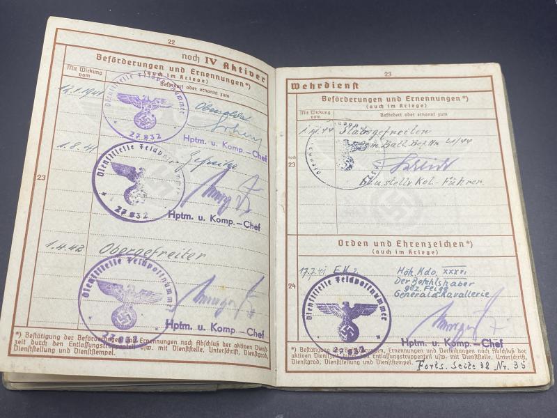 German Army Wehrpass Stabsgefreiter Albert Hauser Bau.Btl.406 Finnish-Soviet Front Lappland Shield Recipient