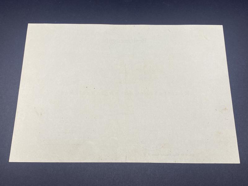 German Army Citation Kraftfahrbewährungsabzeichen in Silver (Drivers Badge) Gefreiten Friedrich Wente