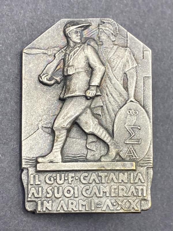 Gruppo Universitario Fascista Italian University Students Members Badge Catania