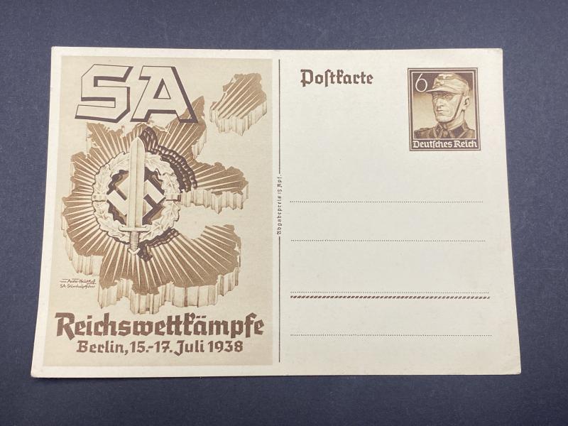 6X4 SA Reichswettkämpfe Berlin Postcard 1938