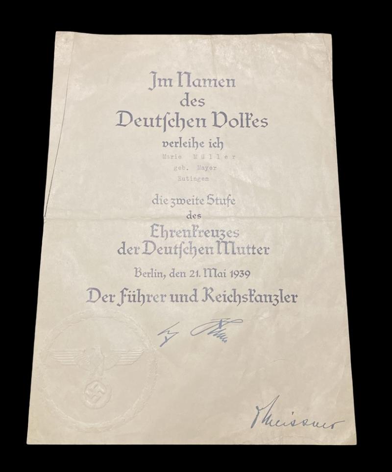 Silver Mothers Cross Citation Marie Müller
