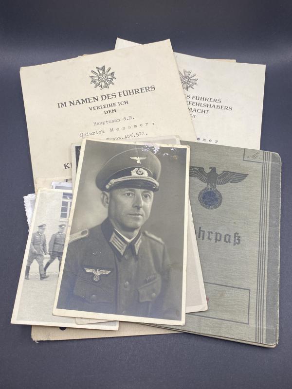 Large Grouping Hauptmann Heinrich Messmer Armee-Sanitäts-Abt.552 Served in Greece