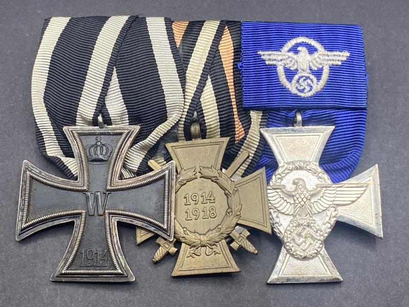 WW1 German Medal Bar With Third Reich 18 Year Police Service Medal