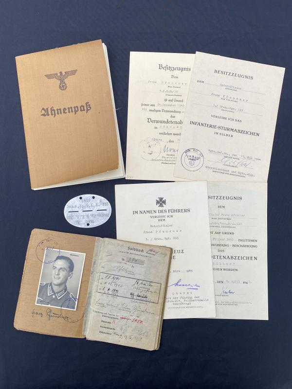 Large Grouping Unteroffizier Franz Pfundner Gren.Rgt.333