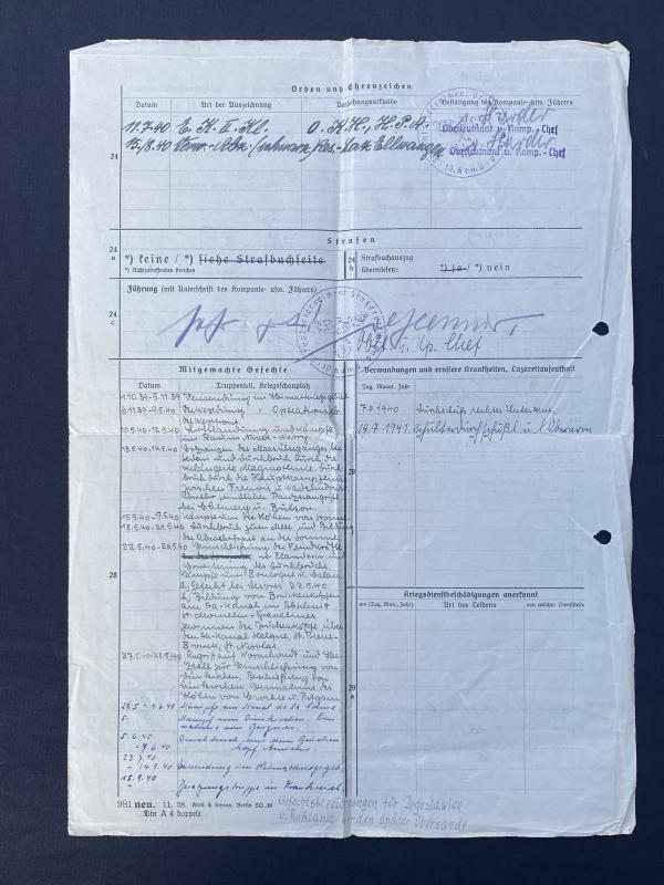 10.Kompanie Inf.Rgt.Großdeutschland Soldbuch Papers Obergefreiter Max Fehluer