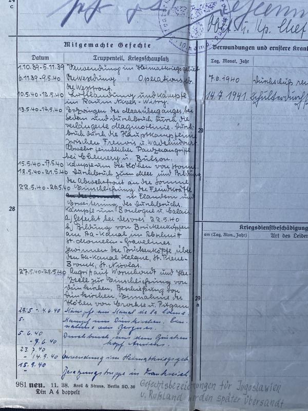 10.Kompanie Inf.Rgt.Großdeutschland Soldbuch Papers Obergefreiter Max Fehluer