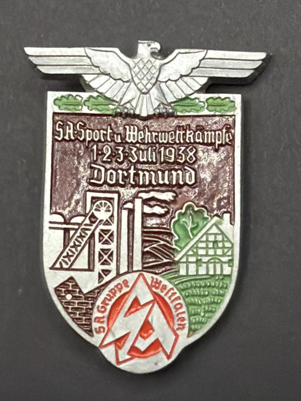 SA Sport u.Wehrweltkampfe Dortmund 1938 Day Badge