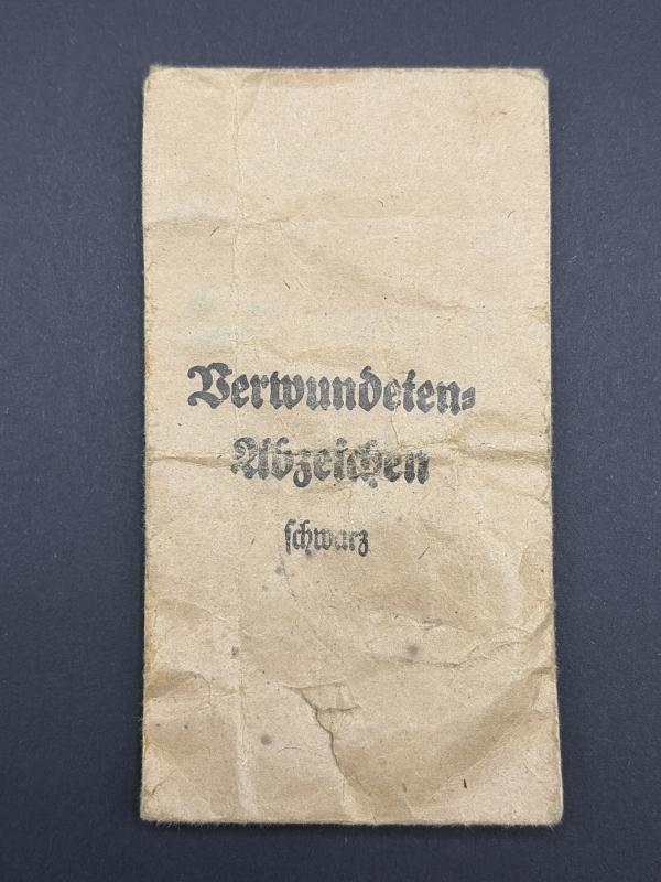 Wound Badge in Black Paper Packet Wilhelm Hobacher