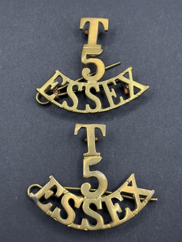 WW1 Territorial 5th Bn Essex Regiment Shoulder Titles