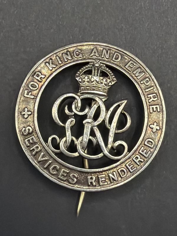 WW1 Services Rendered Silver Wound Badge