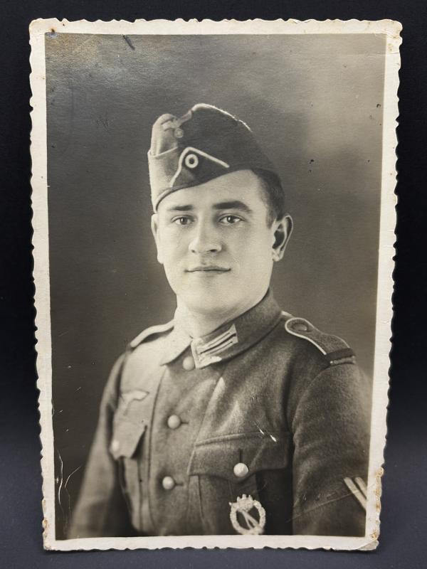 German Army Soldier 6X4 Portrait With Infantry Assault Badge