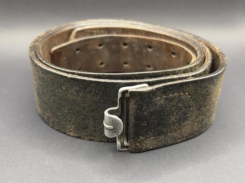 German Army Black Leather Belt 90cm