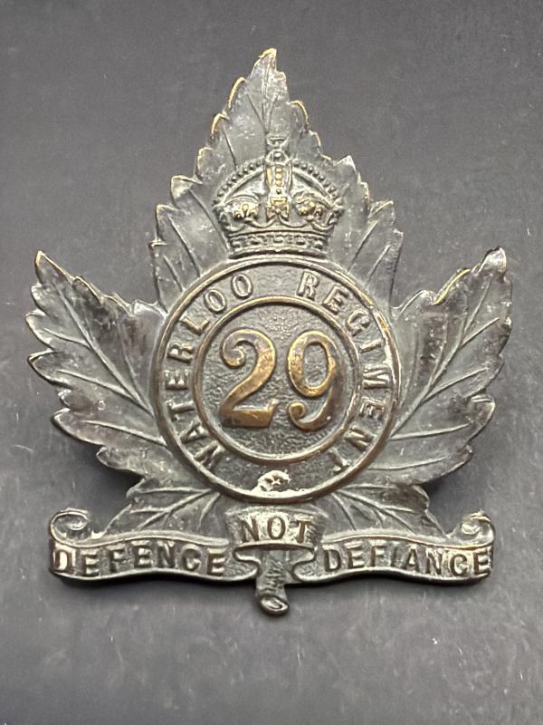 Canadian 29th Waterloo Regiment Cap Badge