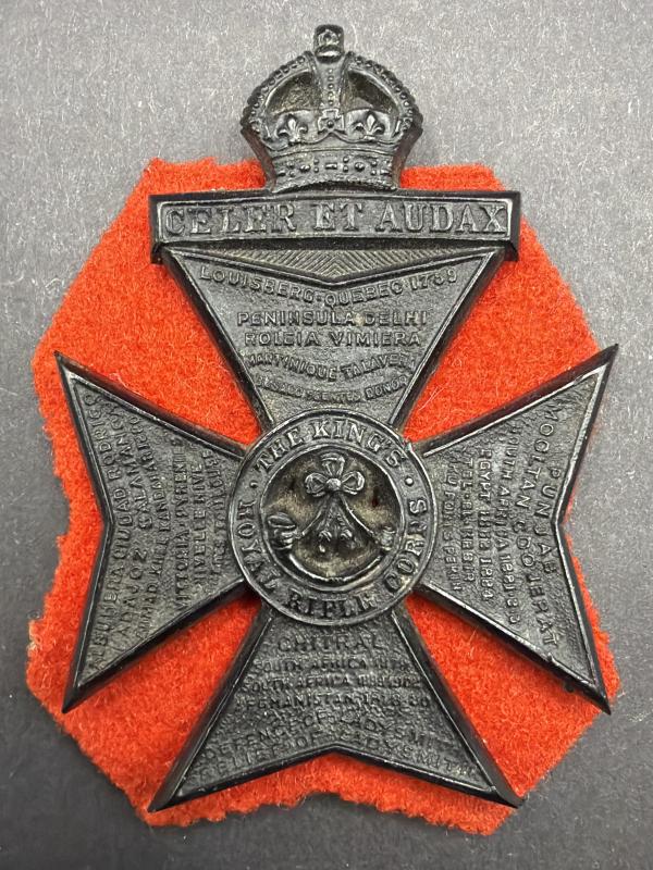 Economy Pattern The Kings Royal Rifle Corps Cap Badge