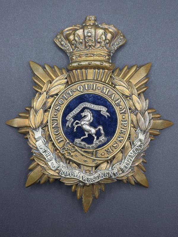 Boer War The Royal West Kent Regiment Officers Helmet Plate