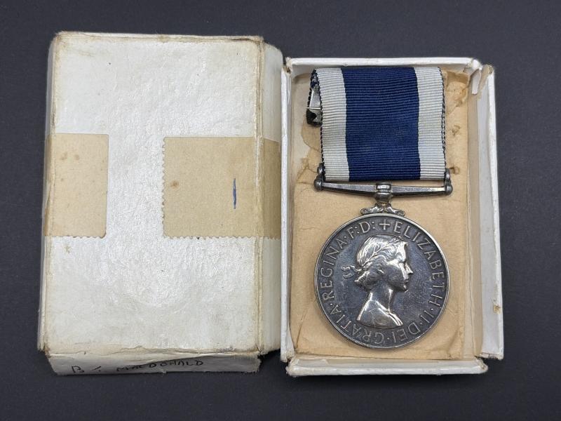 QEII Naval Long Service & Good Conduct Medal F935142 B.T.Macdonald.Air.Mech.2.HMS HERON