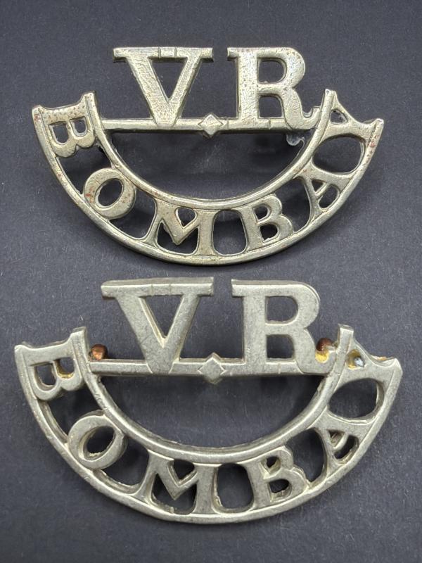 WW2 Indian Army Bombay Volunteer Reserve Epaulette Titles