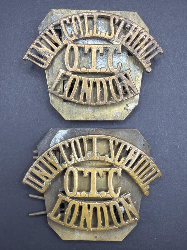 WW1 Period Epaulette Titles University College School OTC London