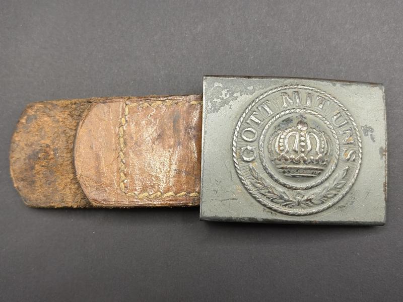Imperial German 1917 Dated Grey Painted Belt Buckle