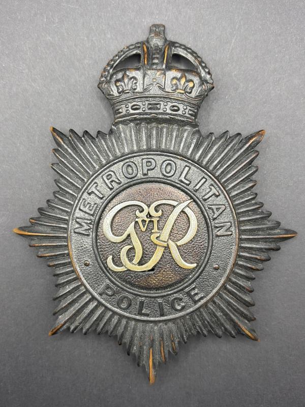 Kings Crown GVI Metropolitan Police Blackout Helmet Plate