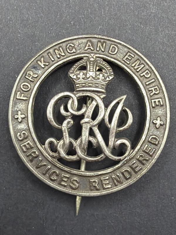 WW1 Services Rendered Sterling Silver Wound Badge 413098