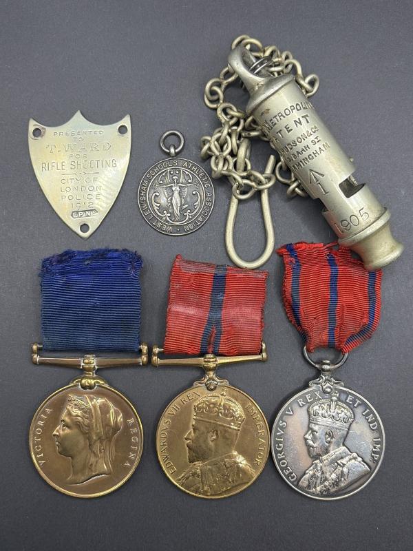 Large Victorian/ Edwardian Police Grouping PC T Ward City of London Police
